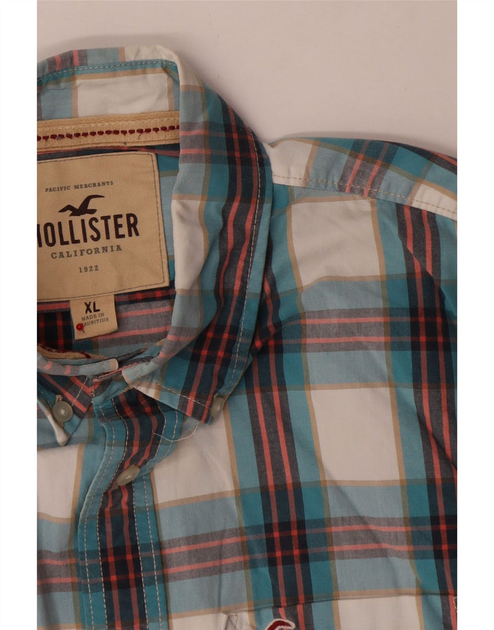 Hollister Herrenhemd XL, blau kariert, Baumwolle