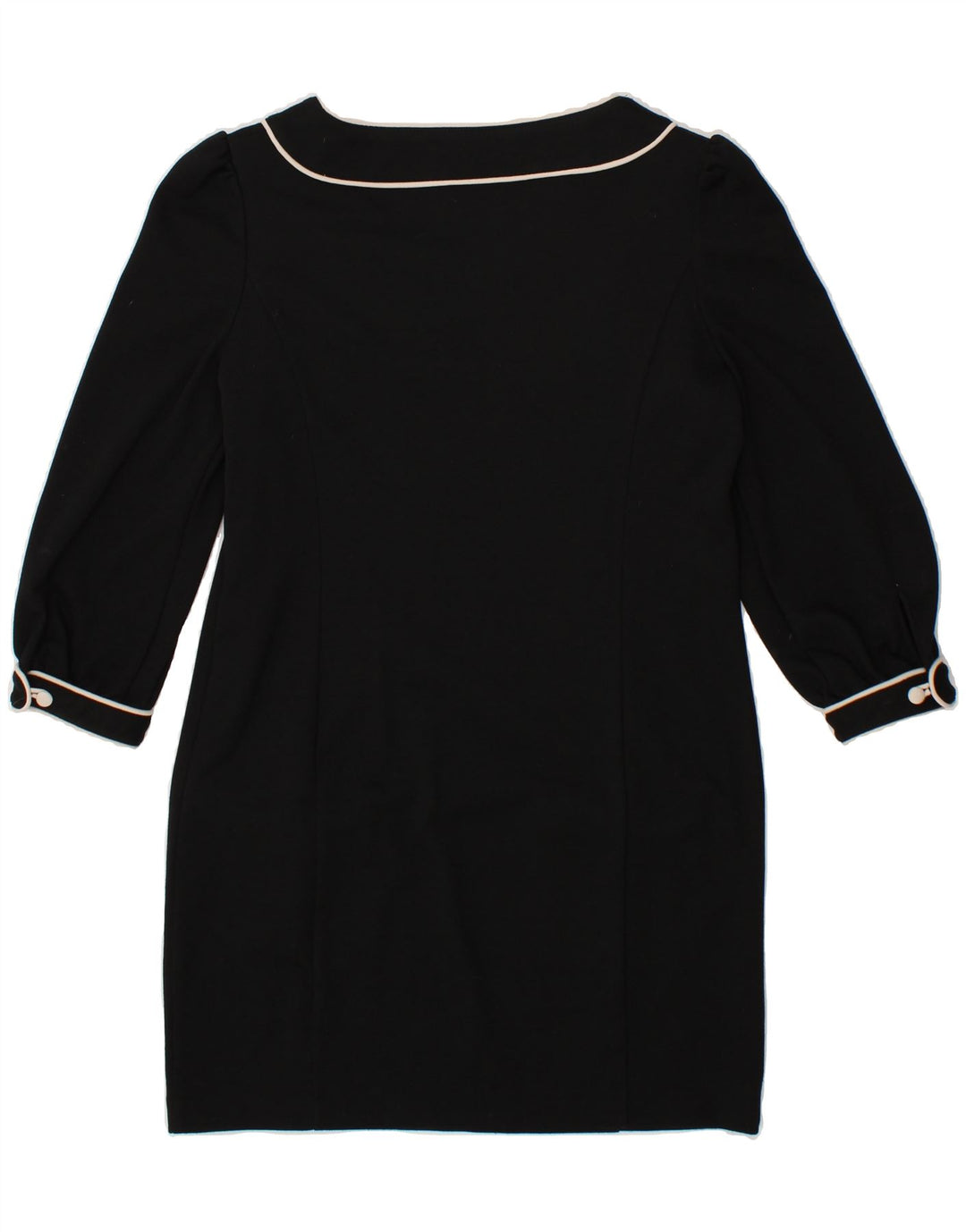 NEXT Womens 3/4 Sleeve Sheath Dress UK 10 Small Black Polyester Vintage Next and Second-Hand Next from Messina Hembry 