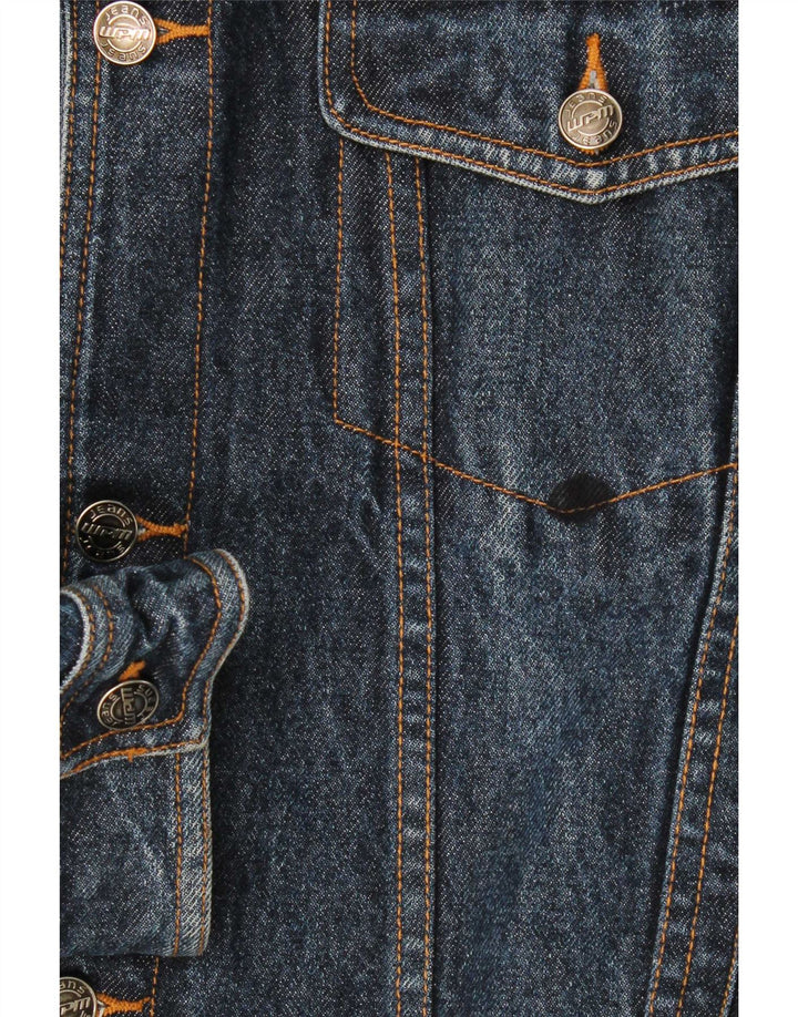 WPM Herren Jeansjacke UK 42 XL Blaue Baumwolle