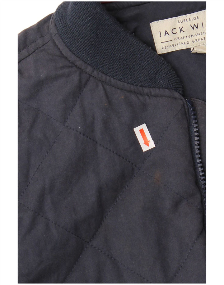 JACK WILLS Herren Bomberjacke UK 36 Small Marineblaue Baumwolle