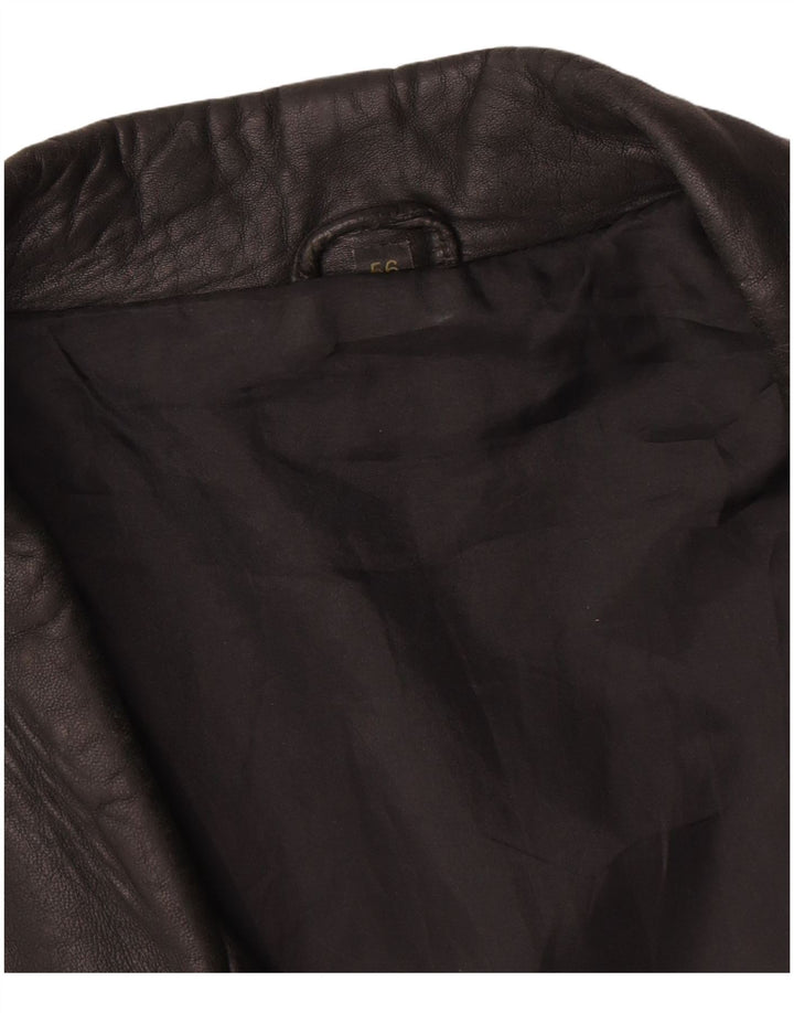 Maddox Herren Lederjacke IT 56 3XL Schwarzes Leder