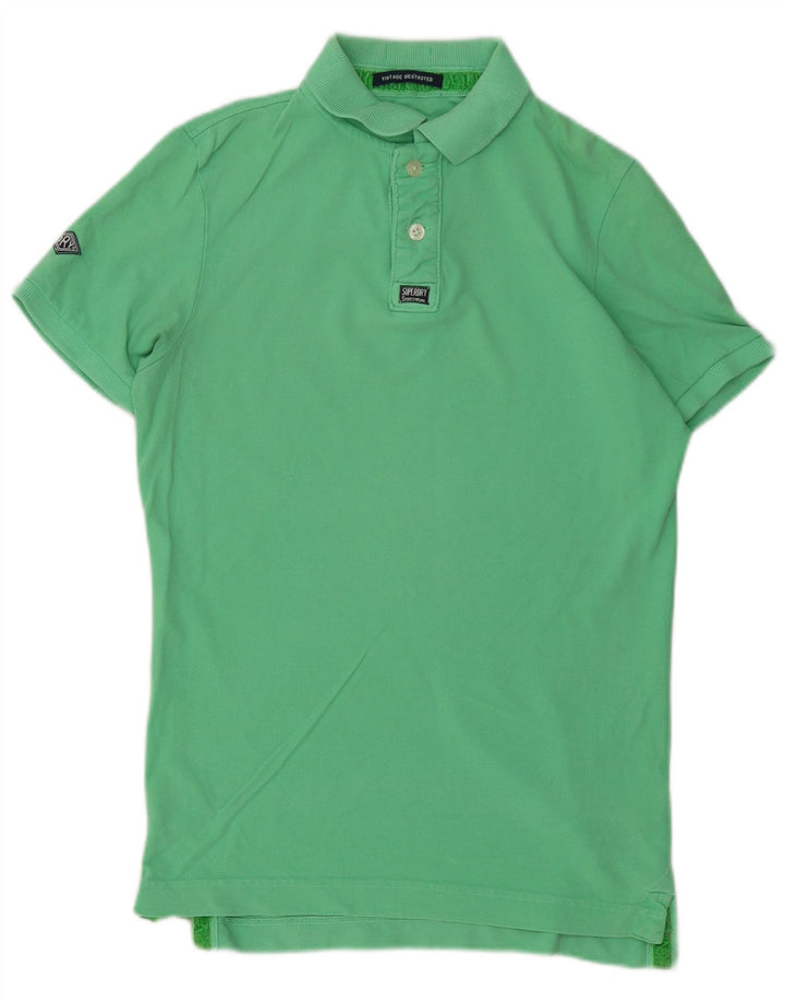 Superdry Herren Rugby-Poloshirt aus mittelgrüner Baumwolle