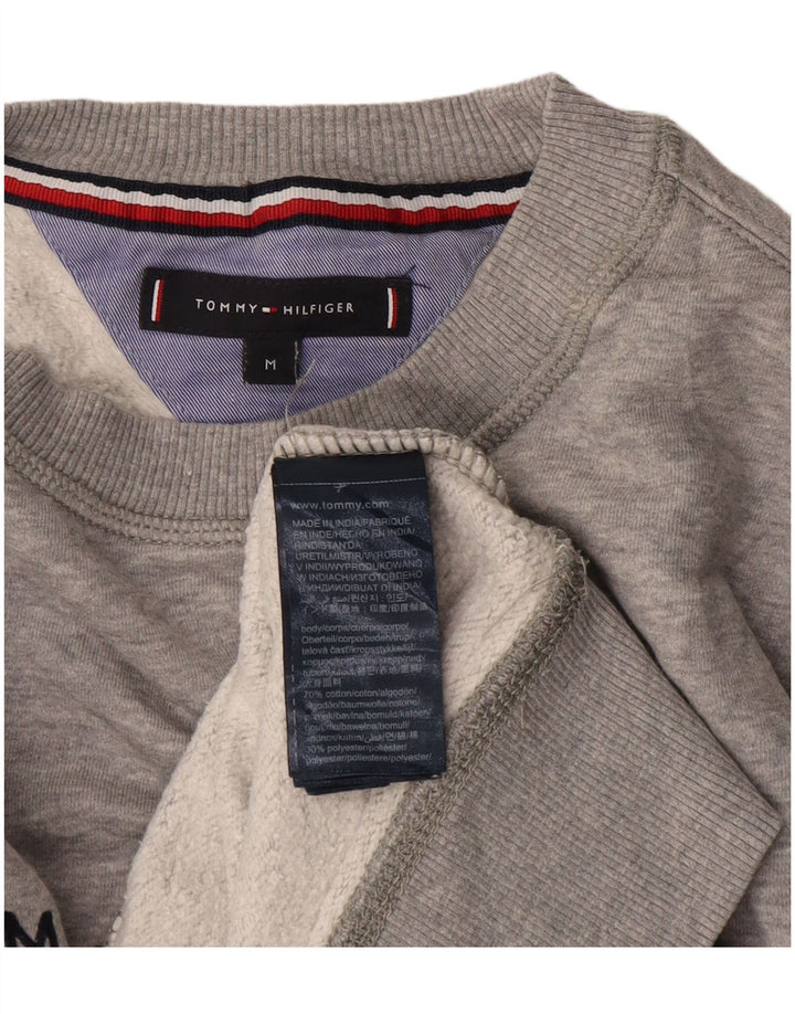 Tommy Hilfiger Herren-Sweatshirt mit Grafik, mittelgrau gefleckte Baumwolle