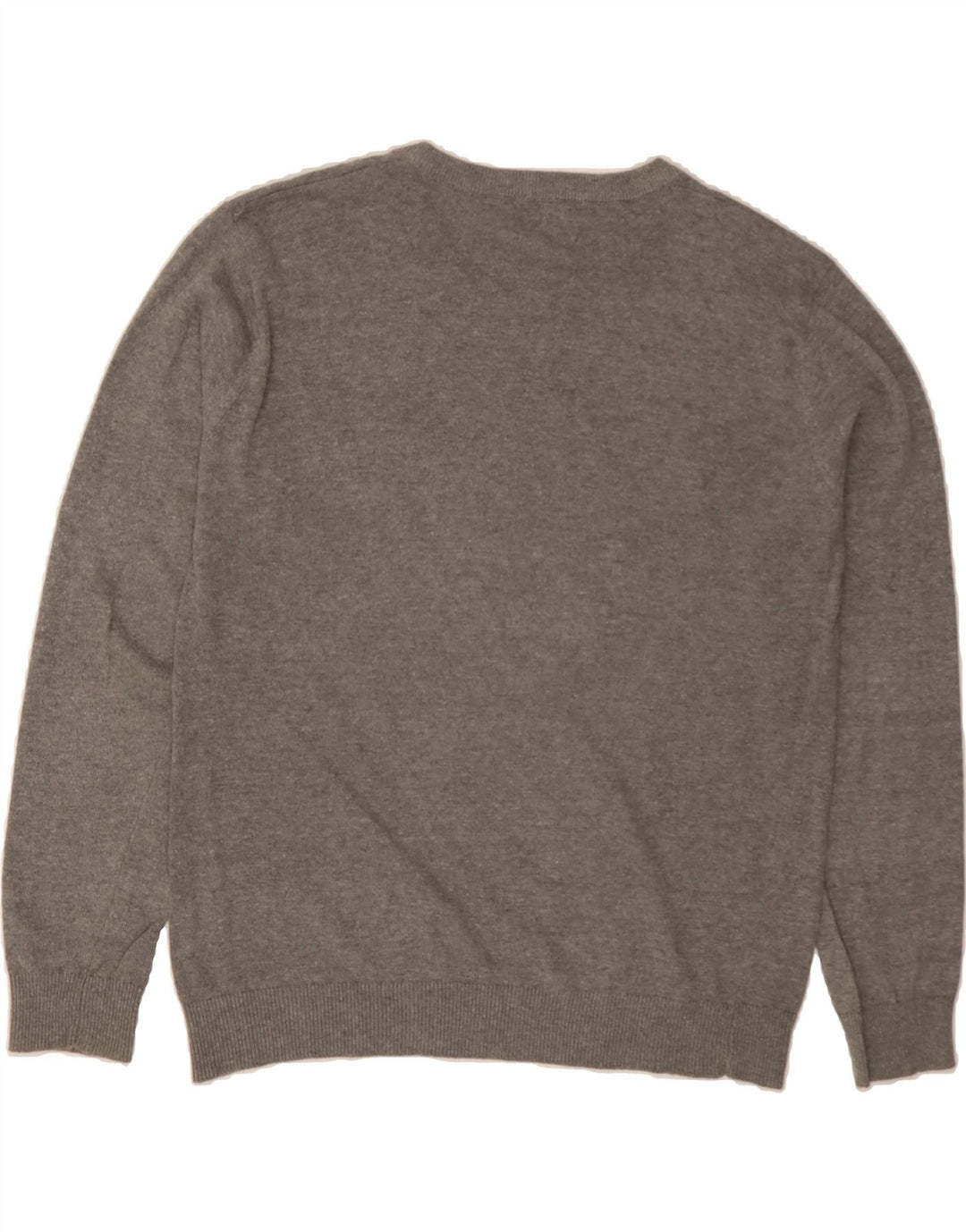 PIERRE CARDIN Mens V-Neck Jumper Sweater Medium Grey Cotton Vintage Pierre Cardin and Second-Hand Pierre Cardin from Messina Hembry 