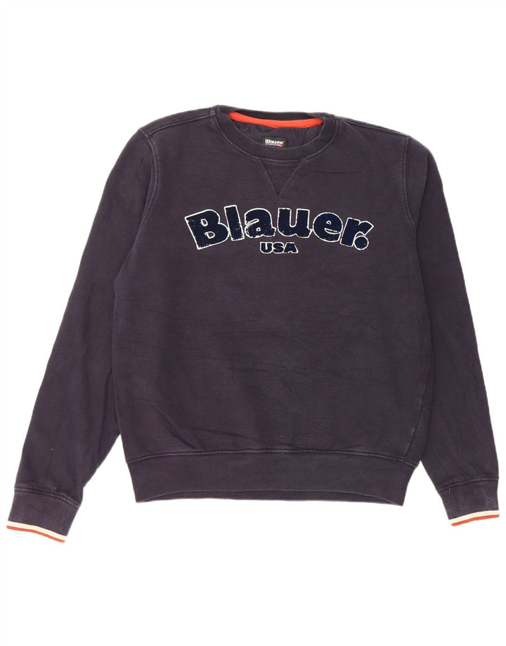 Blauer Grafik-Sweatshirt für Jungen, 13–14 Jahre, groß, marineblau, Baumwolle