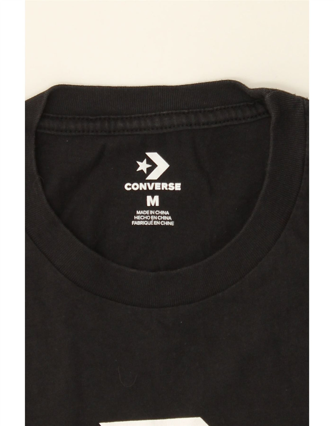 CONVERSE Mens Graphic T-Shirt Top Medium Black Cotton Vintage Converse and Second-Hand Converse from Messina Hembry 