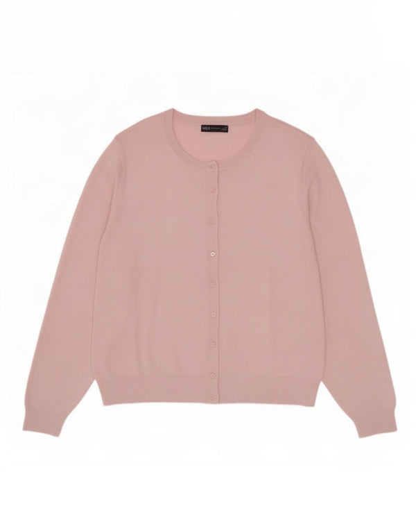 Marks & Spencer Damen Strickjacke Pullover UK 24 4XL Rosa Viskose