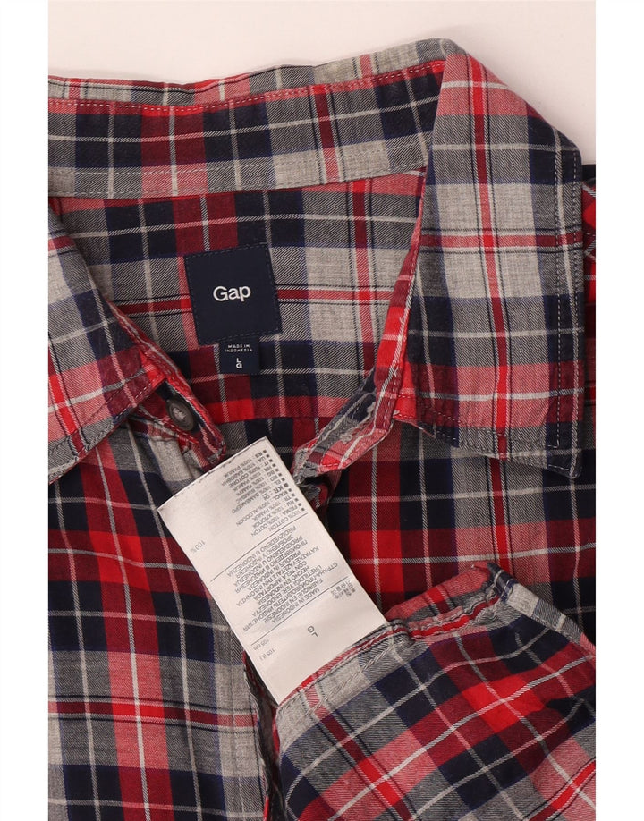 Gap Herren-Flanellhemd, groß, rot kariert, Baumwolle