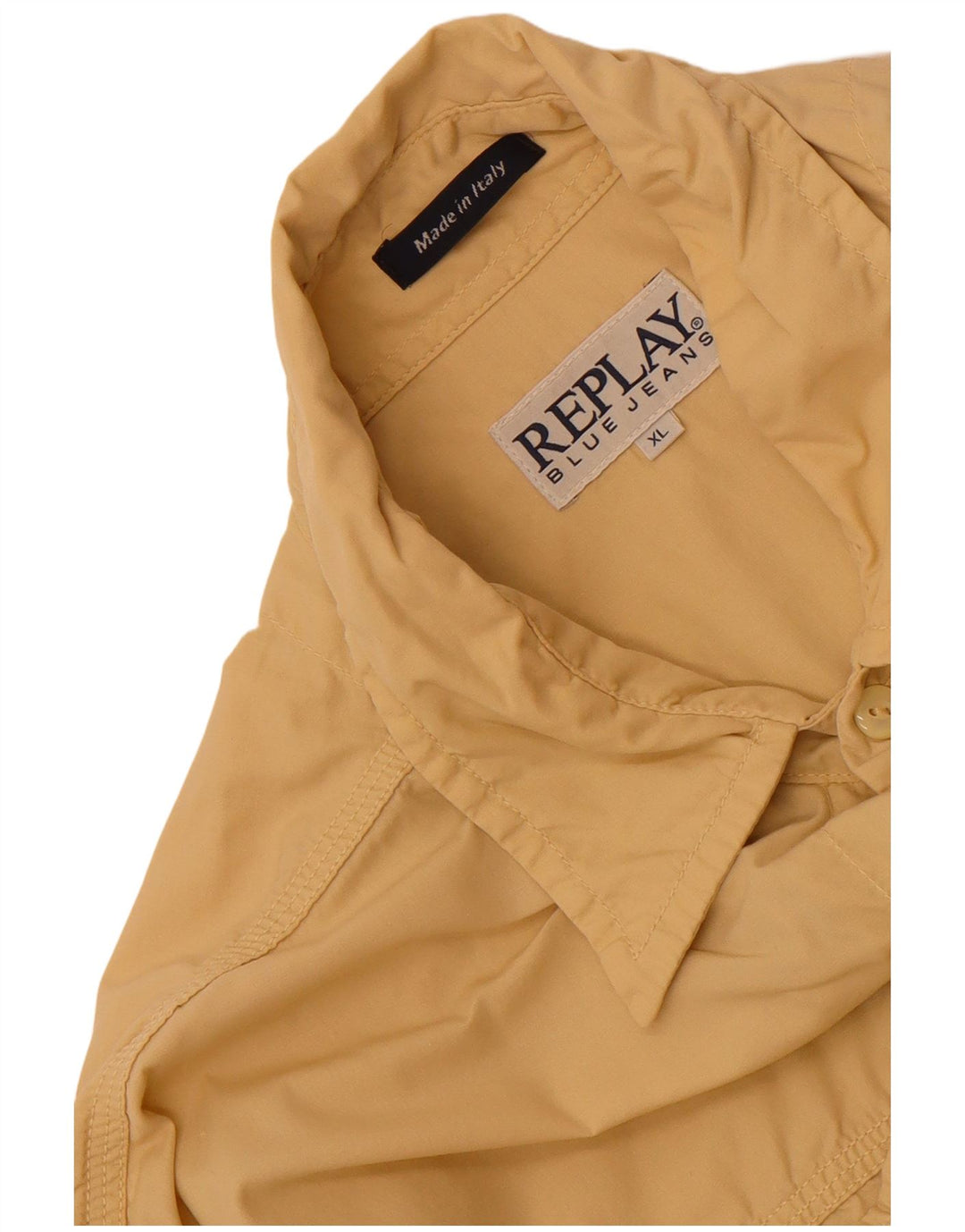 Replay Damen-Hemd UK 18 XL Beige Baumwolle