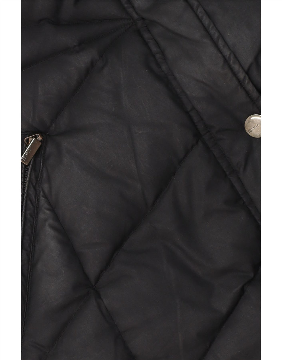 Esprit Damen Wattierte Jacke UK 16 Large Schwarz Polyester