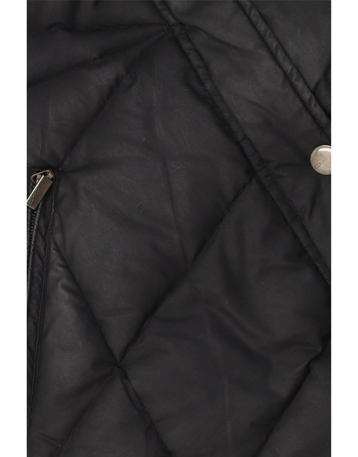 Esprit Damen Wattierte Jacke UK 16 Large Schwarz Polyester