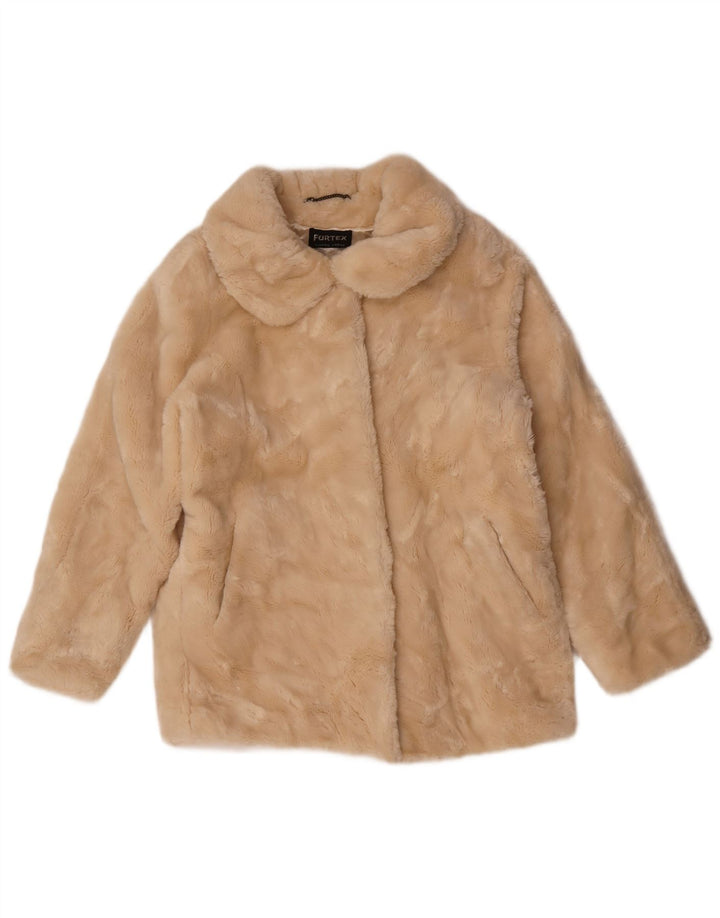 Vintage Damen Pelzjacke UK 16 Large Beige