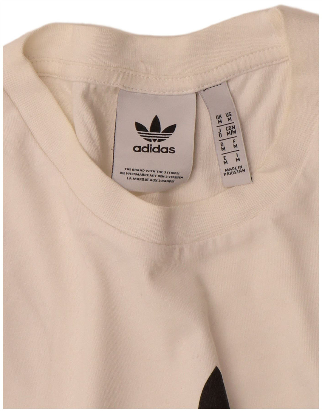 Adidas Herren Grafik-T-Shirt-Oberteil aus mittelweißer Baumwolle