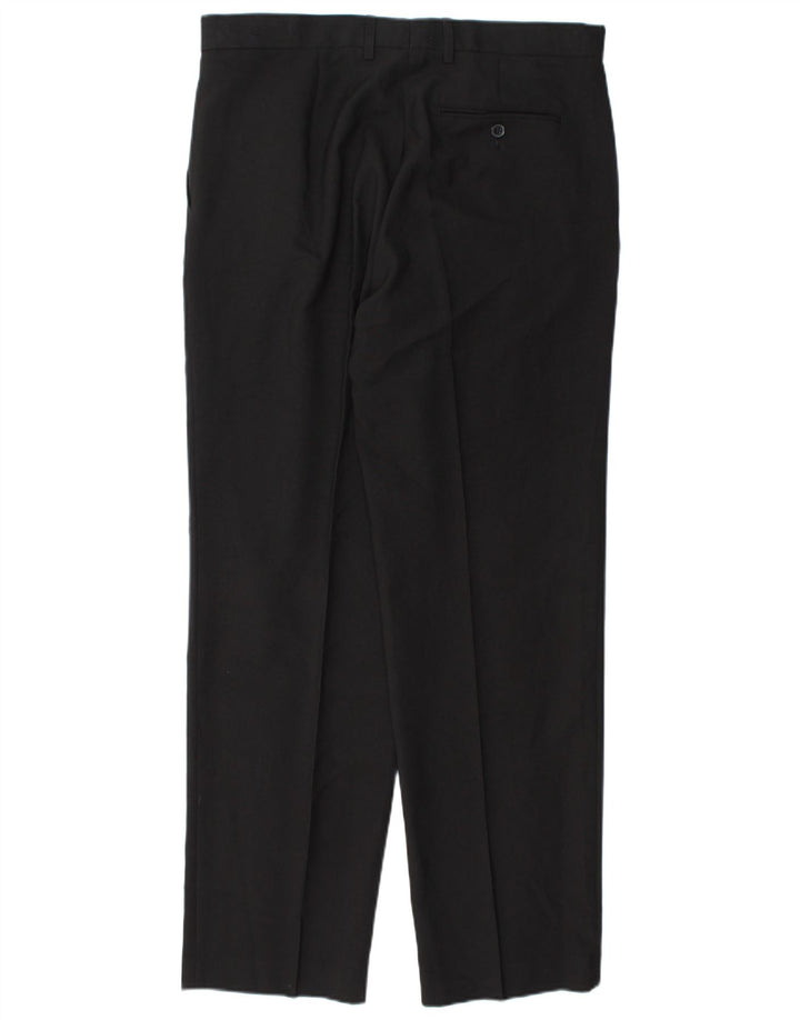 Marks & Spencer Herren-Anzughose mit Pegged-Anzug, W36, L33, schwarzes Polyester