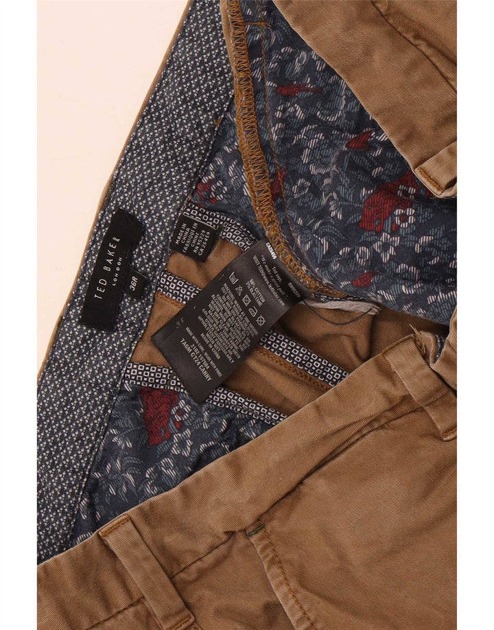 Gerade Anzughose für Herren von Ted Baker, W36, L31, beige Baumwolle