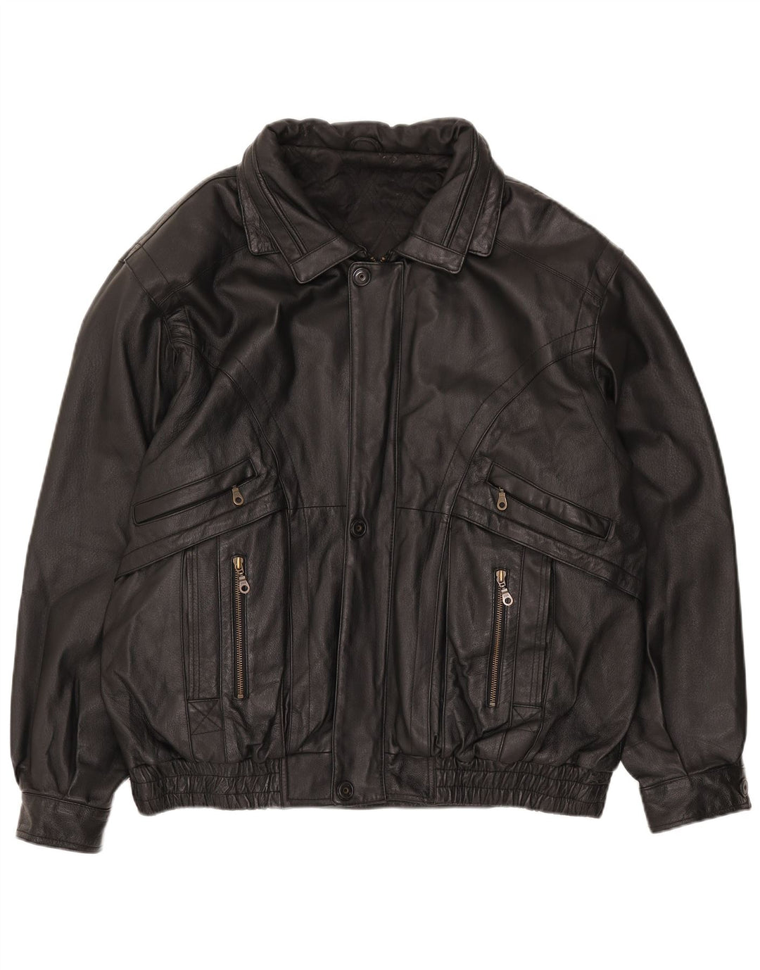 Canda Herren Lederjacke UK 40 Großes schwarzes Leder