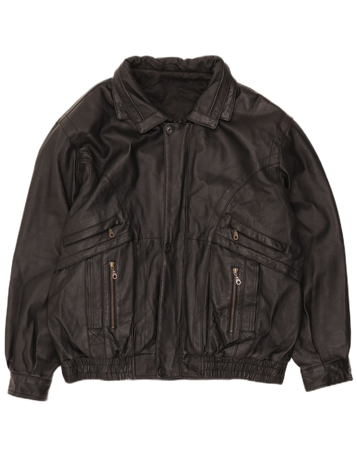 Canda Herren Lederjacke UK 40 Großes schwarzes Leder