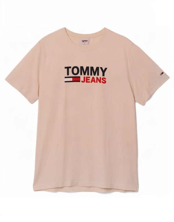 Tommy Hilfiger Herren-T-Shirt mit Grafik, mittelweiße Baumwolle