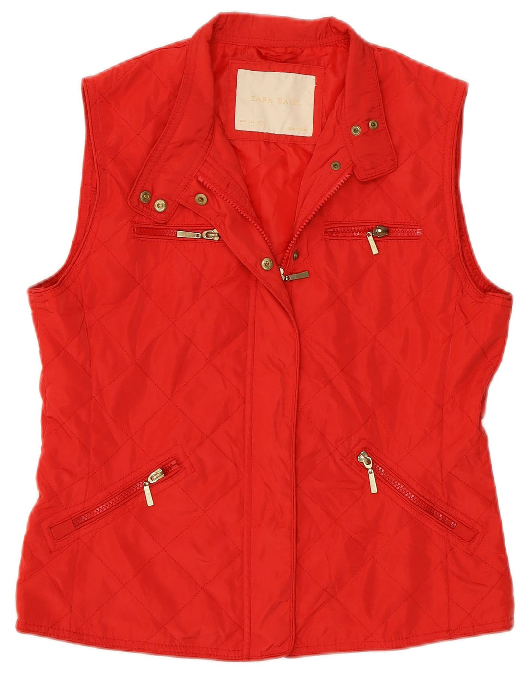 Zara Damen Steppweste UK 14 Large Rot