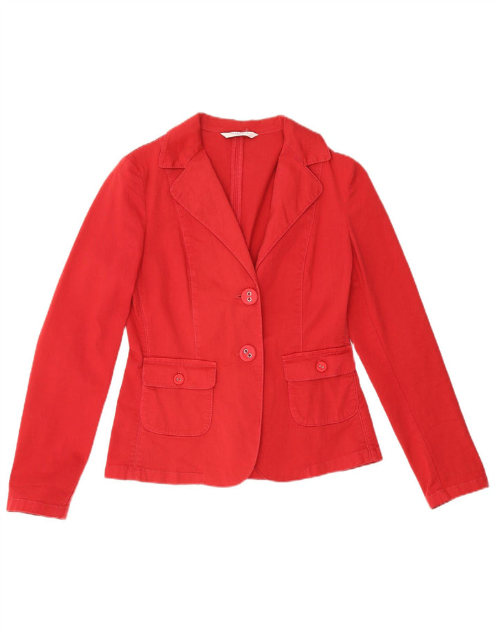 Marella Damen-Blazerjacke mit 2 Knöpfen, Gr. 10, Größe S, Rot, Baumwolle
