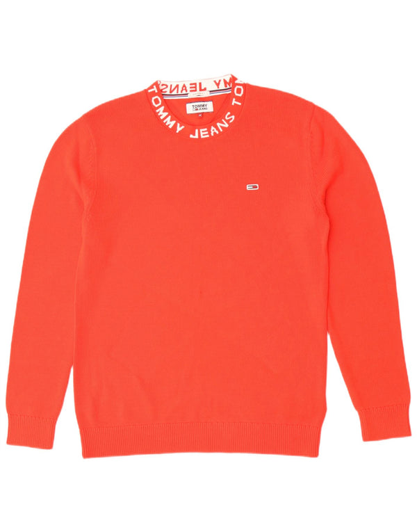 Tommy Hilfiger Mens Graphic Regular Fit Crew Neck Jumper Sweater Medium Red