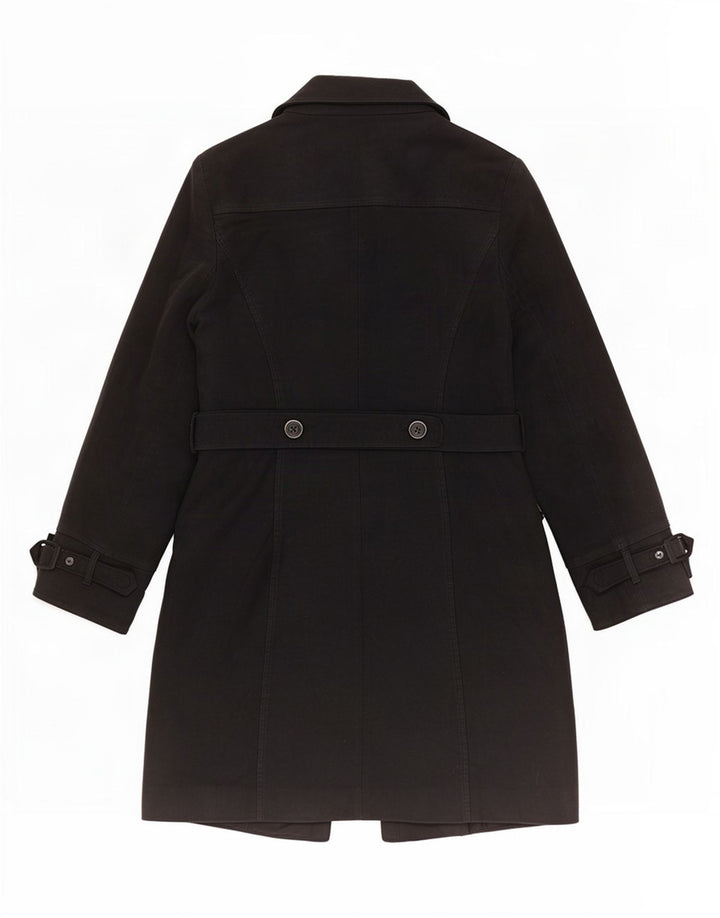 Oasis Damen-Windbreaker-Mantel UK 12 Mittelschwarze Baumwolle
