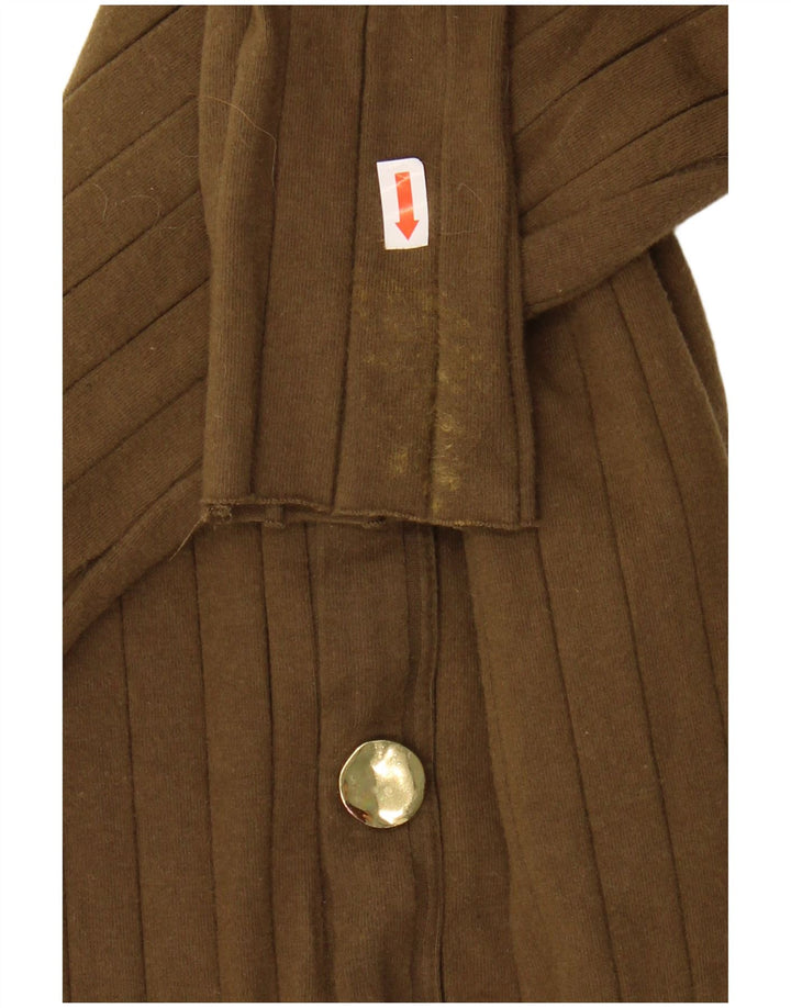 Zara Damen Langarm-Maxikleid UK 12 Medium Khaki