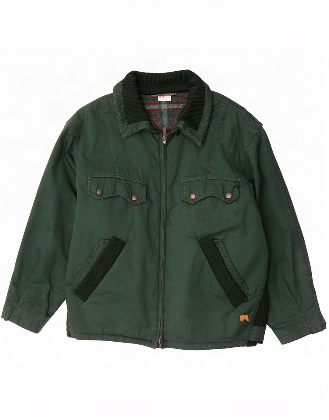 Marlboro Herren Bomberjacke IT 50 Große grüne Colourblock-Baumwolle