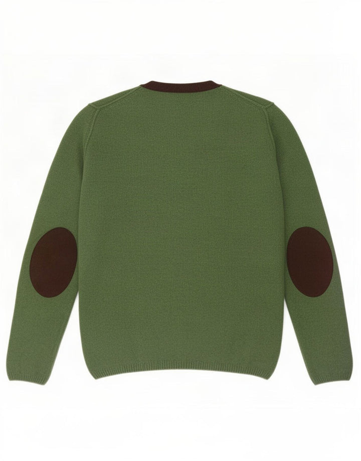 Fred Perry Herren-Pullover mit Rundhalsausschnitt, große grüne Wolle