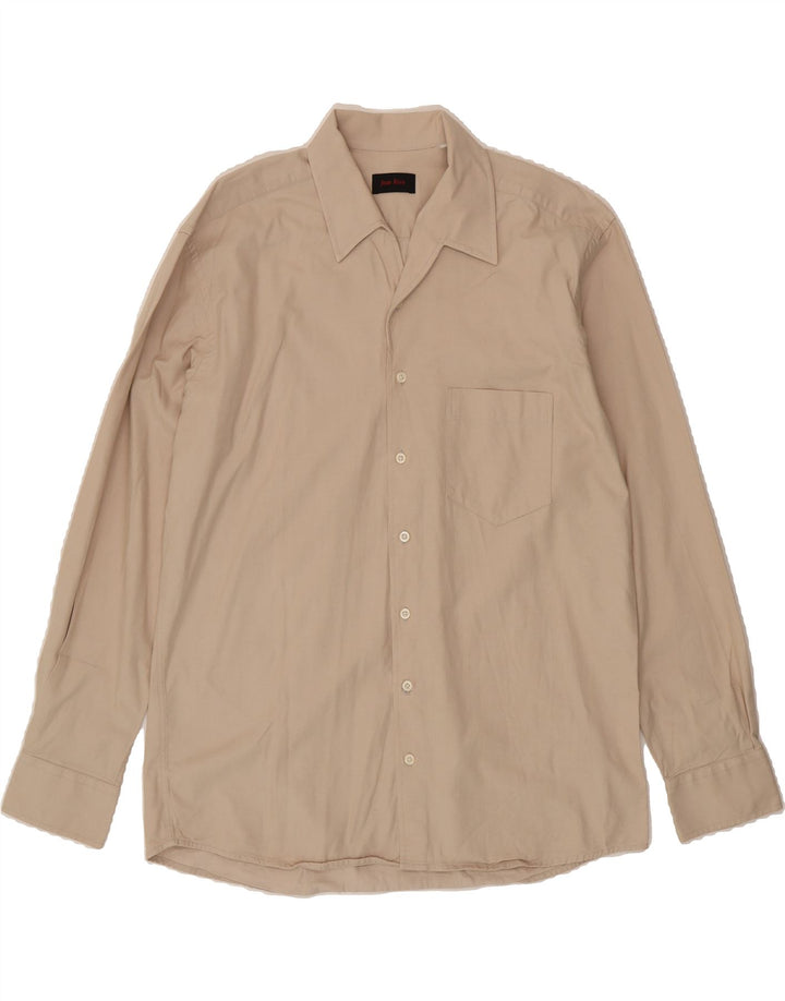 JEAN RIVE Mens Shirt Large Beige Cotton Vintage Jean Rive and Second-Hand Jean Rive from Messina Hembry 