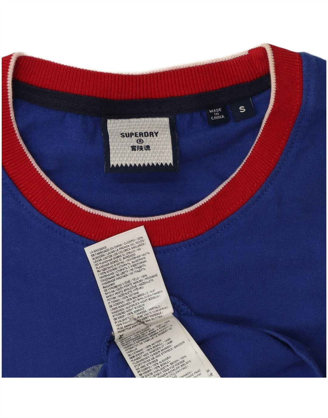 Superdry Herren Grafik-T-Shirt-Oberteil, Größe S, Blau, Baumwolle
