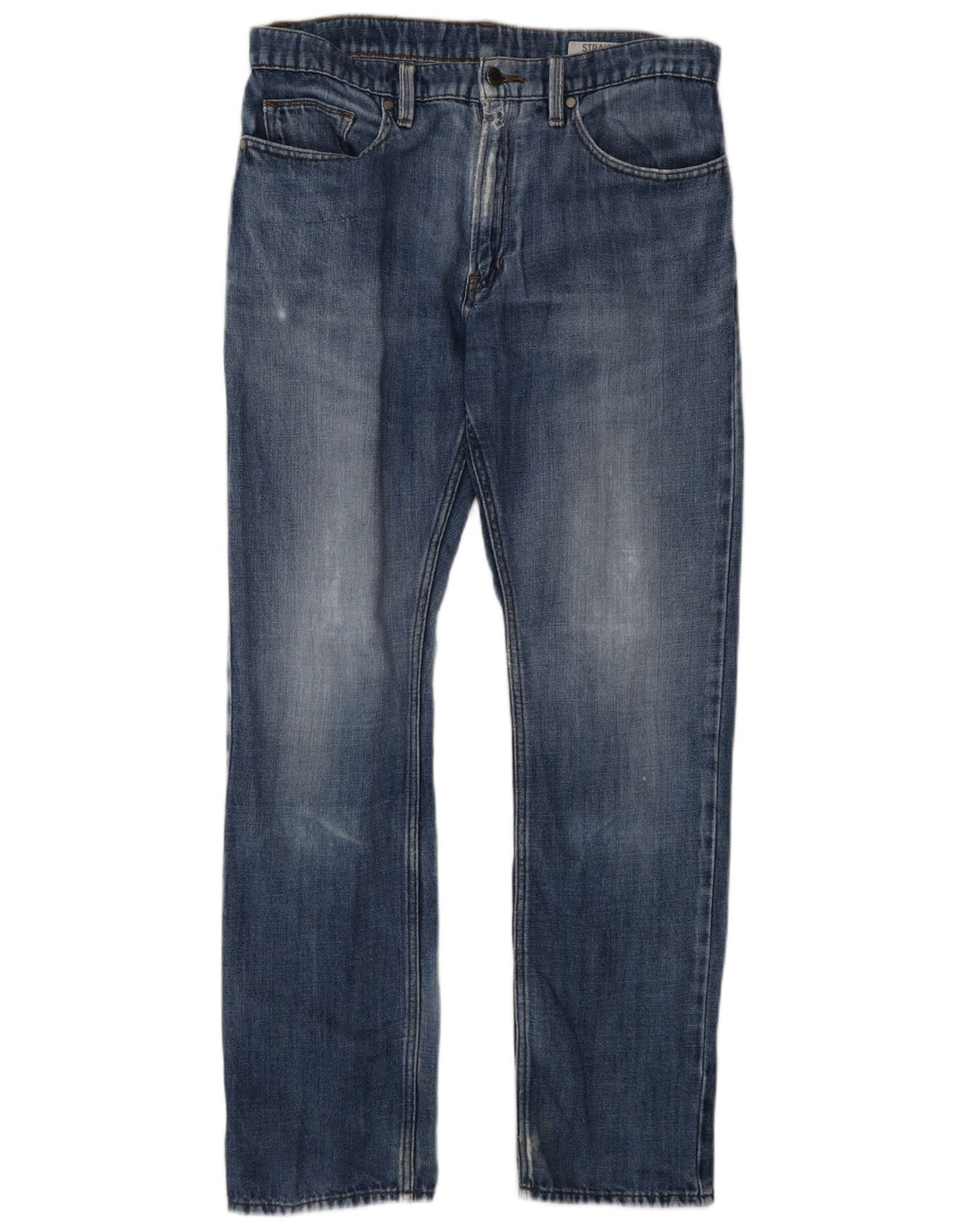 Marks & Spencer Herren Straight Jeans W32 L31 Blaue Baumwolle
