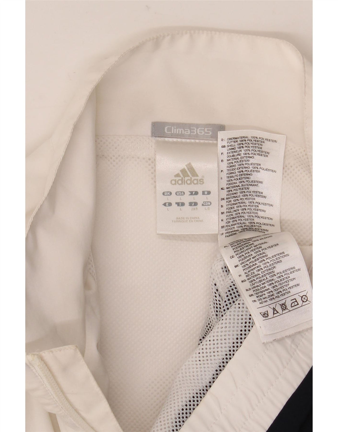 ADIDAS Herren Clima 365 Trainingsanzug-Top-Jacke, groß, weiß, Farbblock