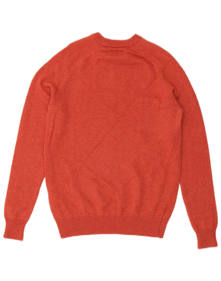 SUPERDRY Mens Crew Neck Jumper Sweater Medium Orange Wool