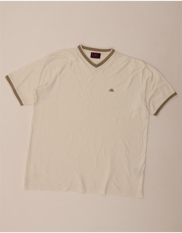 Kappa Herren T-Shirt Top 2XL Weiße Baumwolle