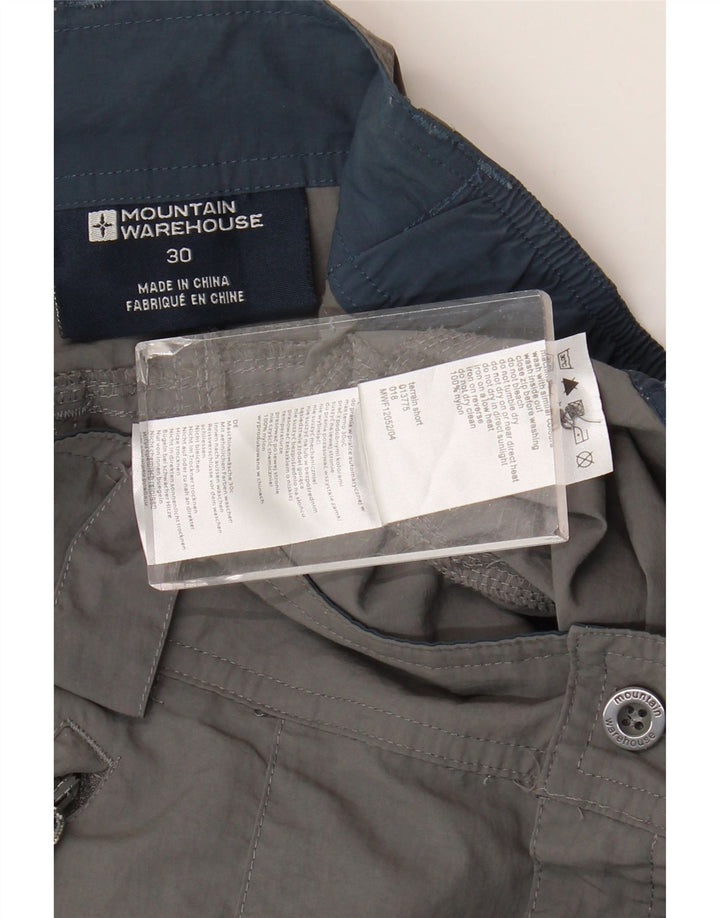 Mountain Warehouse Herren-Cargoshorts W30 Mittelgraues Nylon