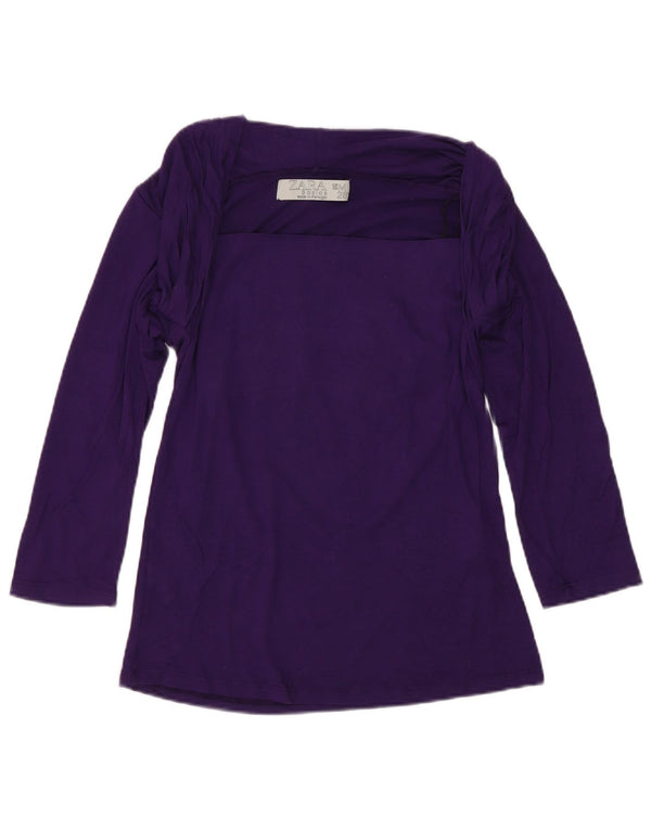 Zara Damen Top 3/4 Ärmel UK 12 Mittellila Viskose