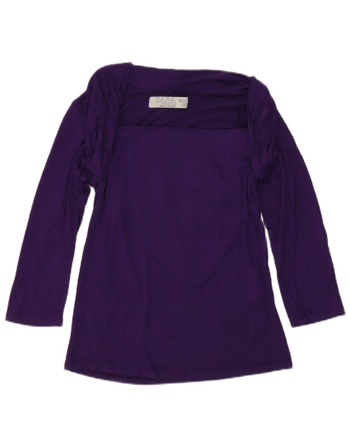 Zara Damen Top 3/4 Ärmel UK 12 Mittellila Viskose