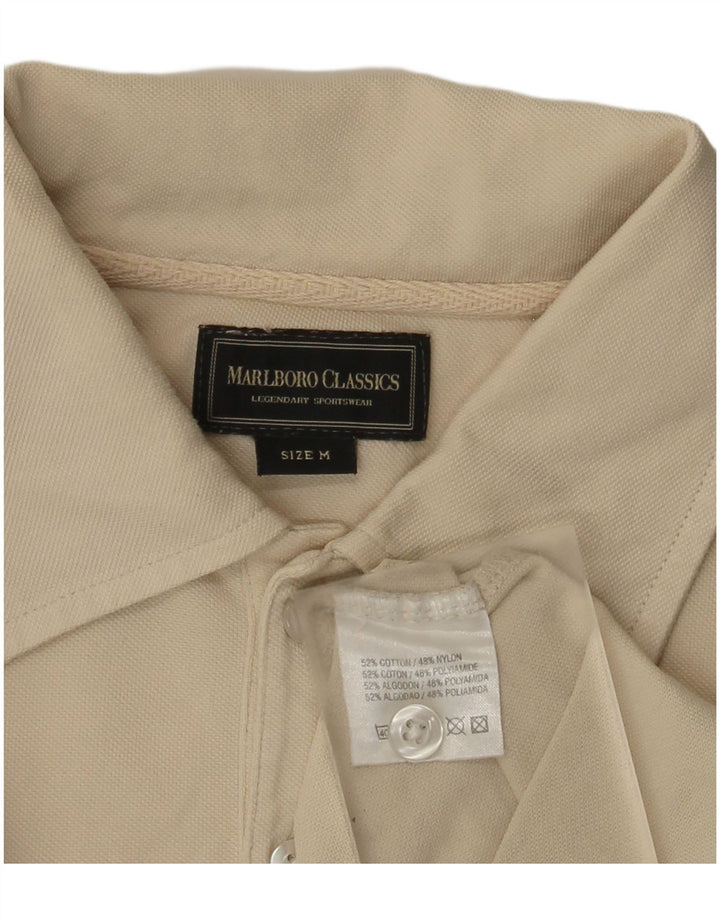 Marlboro Classics Herren-Poloshirt, mittelgroß, cremefarbene Baumwolle