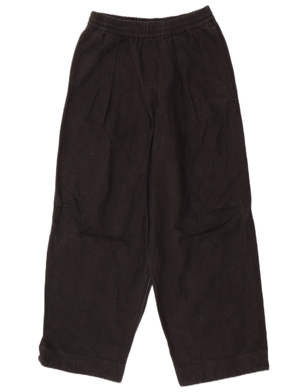 Cos Herren-Hose mit hoher Taille und weitem Bein, XS, W28, L27, schwarzes Leinen