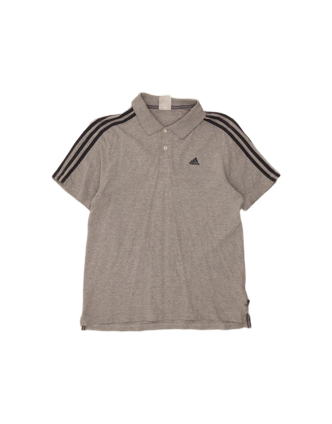 ADIDAS Mens Polo Shirt Medium Grey Cotton