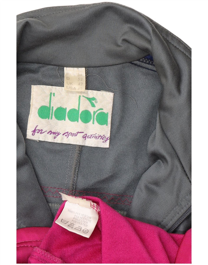 DIADORA Herren-Trainingsanzugoberteil mit Grafik, UK 42, Größe L, Grau, Farbblock