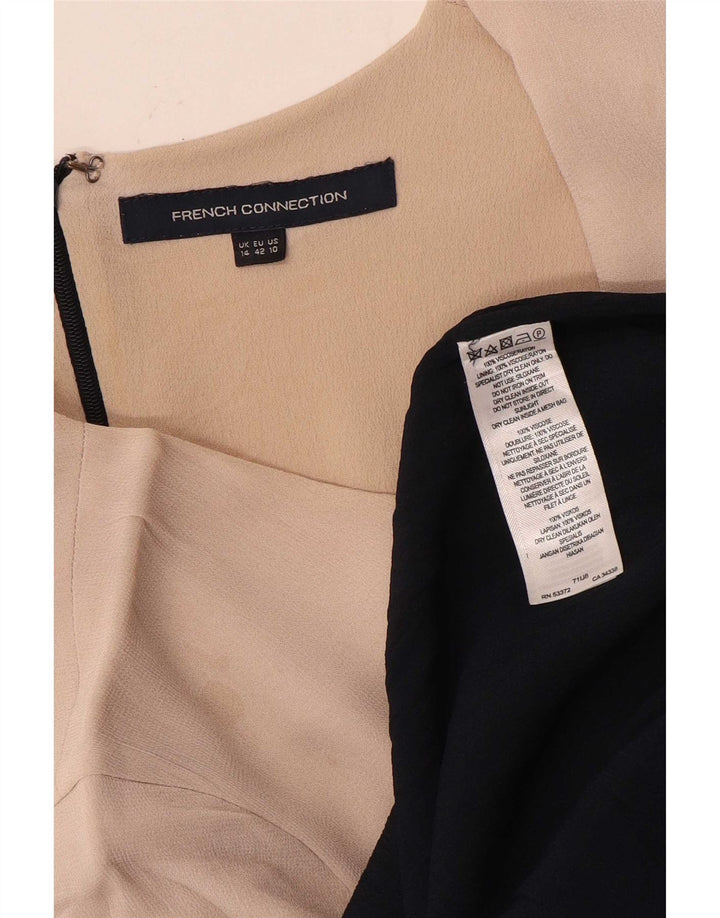 French Connection Damen-Etuikleid, Größe 44, Marineblau, Farbblock