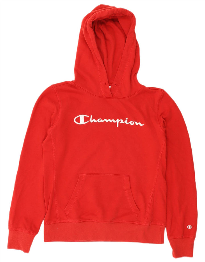 Champion Damen Graphic Hoodie Pullover UK 12 Mittelrot