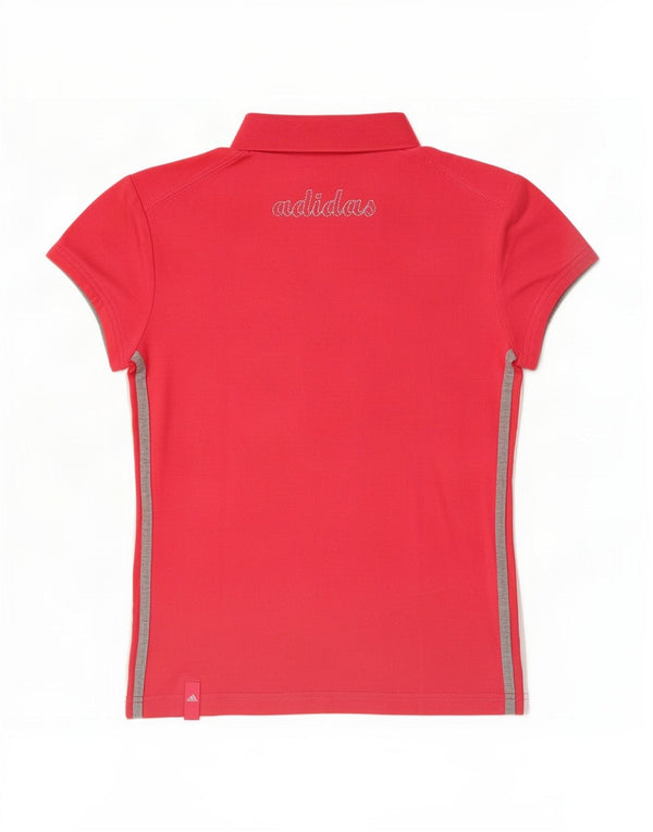 Adidas Damen Grafik-Poloshirt UK 8 Small Rosa Baumwolle