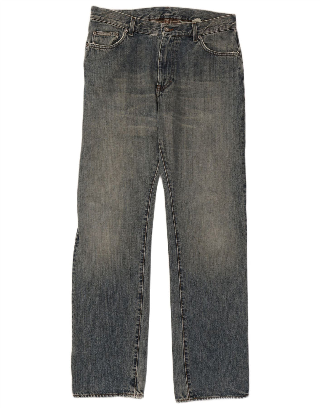 Calvin Klein Damen Straight Jeans W34 L34 Blaue Baumwolle