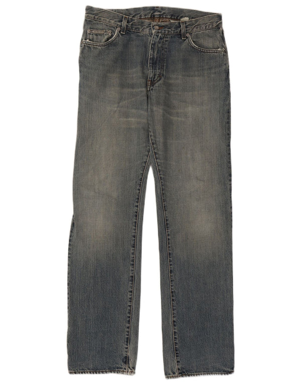 Calvin Klein Damen Straight Jeans W34 L34 Blaue Baumwolle