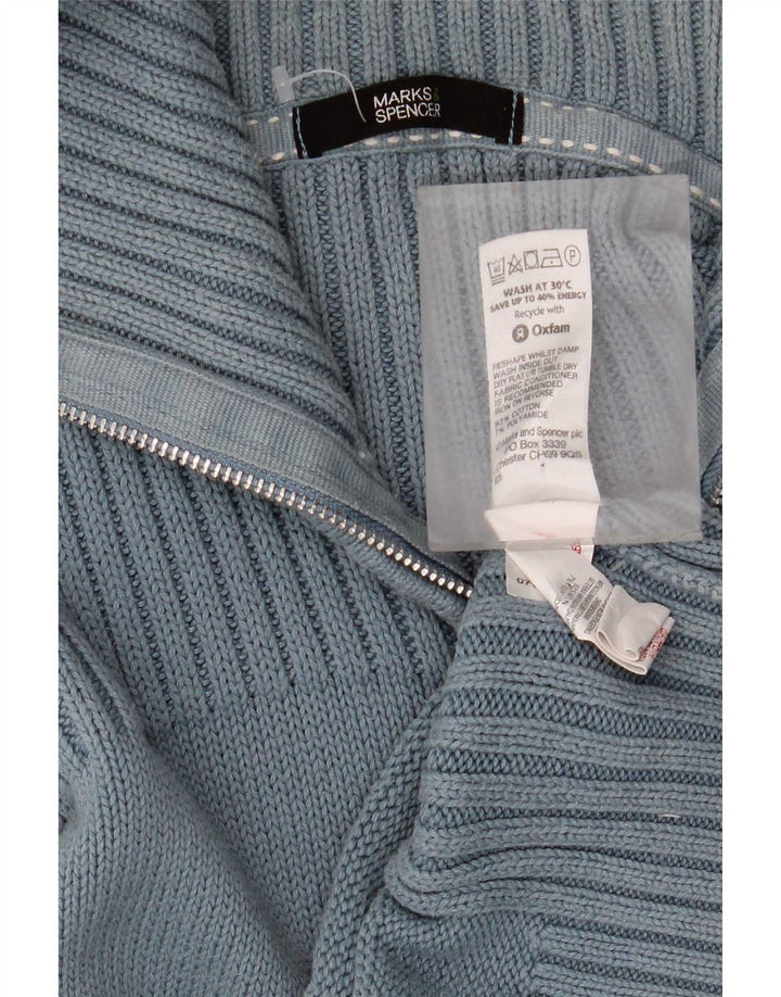 Marks & Spencer Damen-Cardigan-Pullover UK 16 Große blaue Baumwolle