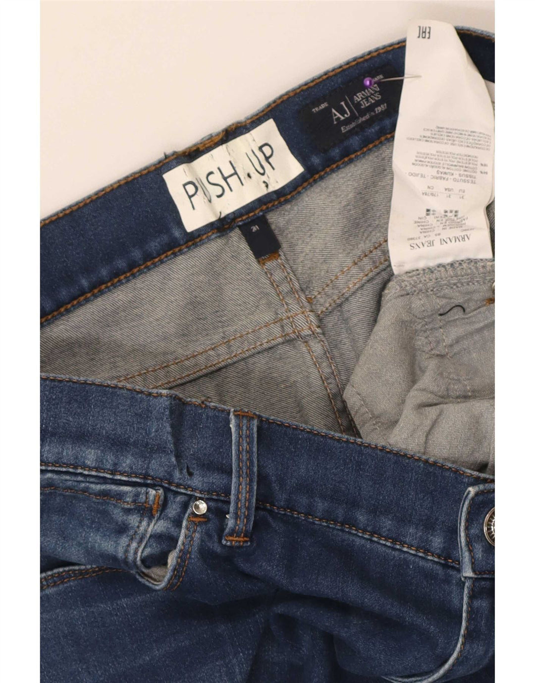 Armani Damen Slim Jeans W31 L27 Blaue Baumwolle