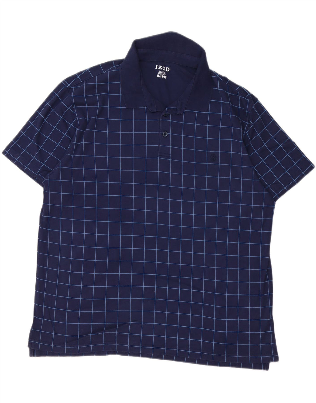 IZOD Herren-Poloshirt XL, marineblau, kariert, Baumwolle